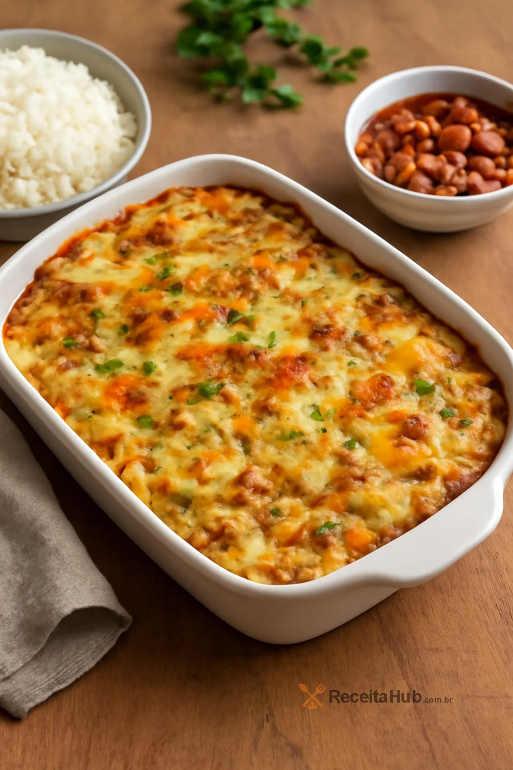 Gratinado de batata com atum e milho no forno | ReceitaHub